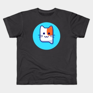 Cute Cat Head Cartoon Vector Icon Illustration Kids T-Shirt